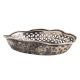Hand Carved Blackened Silver Brass Oval Dish