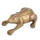 Handmade Brown Brass Sitting Frog Statue