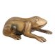 Handmade Brown Brass Sitting Frog Statue