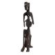 Handcrafted Black Brass African Tribe Musician Elongated Statue