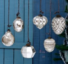 Silver Christmas Hanging In Set Of 6