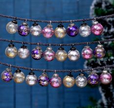 Multi-Colour Small Cut Round Christmas Hanging Set Of 25