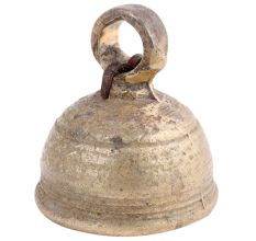 Handmade Tan Brown Brass Temple Bell Hindu Pooja Accessory