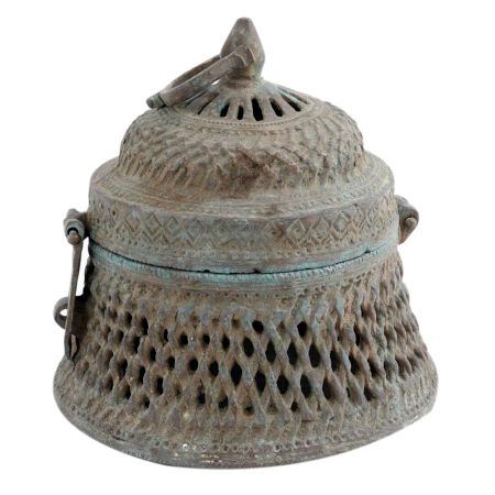 Handmade Multi Colored Tribal Brass Dhokra Jewelry Or TrinketÂ Box