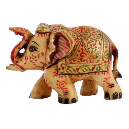 Elephant Hand-painted Trunk Up For Living Room Spaces