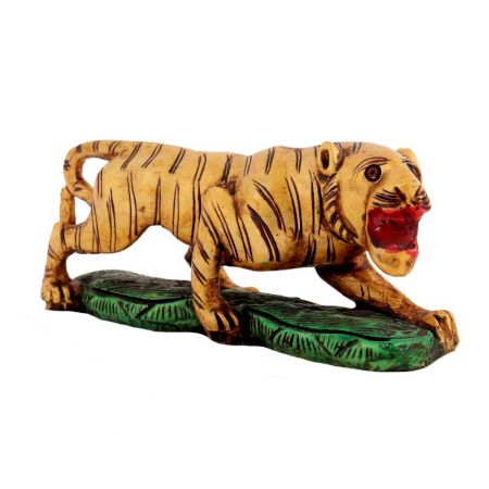 Tiger Hand-painted On Green Painted Base