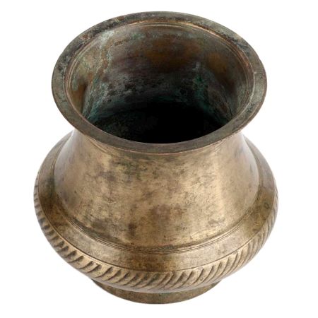 Holy Water Pot With Lines Carving Big