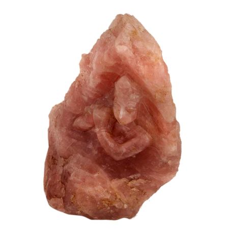 Hand Carved Rose Quartz Stone Krishna God Statue