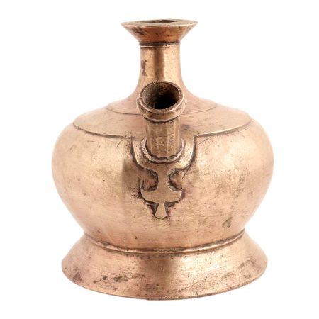 Handmade Golden Brass Round Hookah Pot For Decoration
