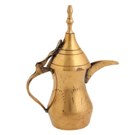 Handcrafted Golden Brass Dallah Coffee Pot