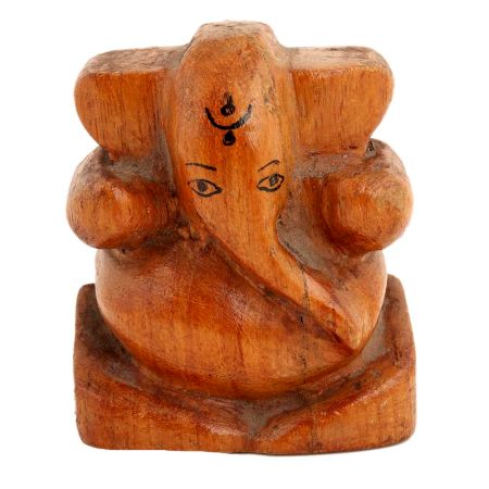 Tribal Ganesha Statue In Polished Wood