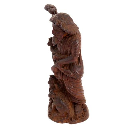 Handmade Red Wooden Madari Bandar Decorative Showpiece