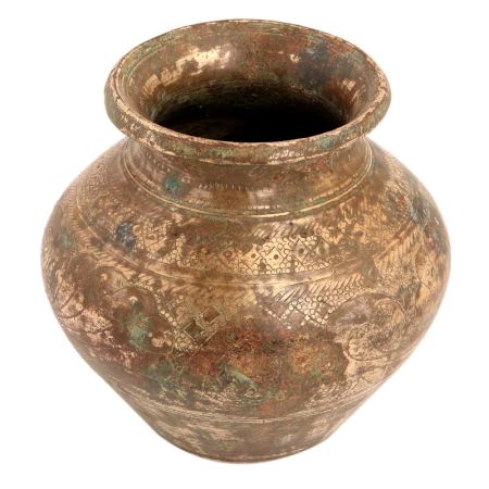 Handmade Brown Brass Middle Eastern Islamic Pot