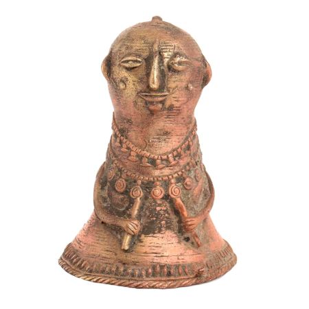 Handmade Red Brass Dhokra Tribal God Statue