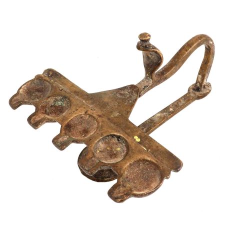 Brass Sheshnag Oil Lamp With A Long Handle