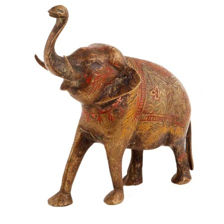 Handmade Golden Brass Elephant Statue Showpiece