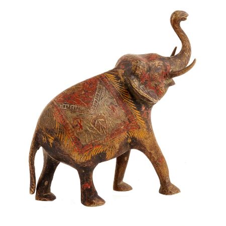 Handmade Golden Brass Elephant Statue Showpiece