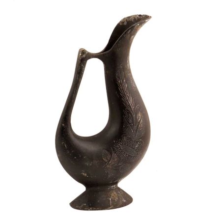 Handmade Black Brass Bidri Art Flower Vase Showpiece