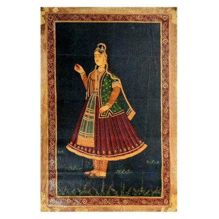 Handmade Multi-coloured Mughal Queen Art Canvas Painting