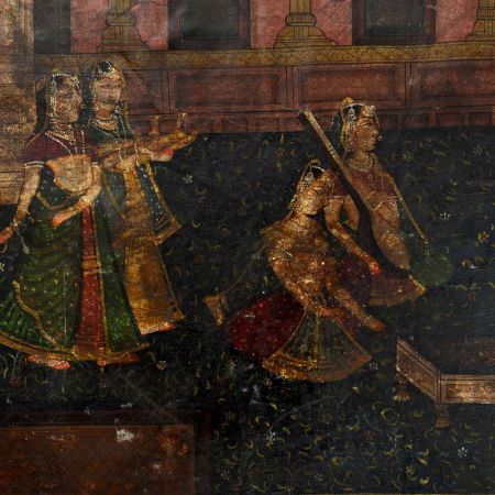 Handmade Multi-coloured Canvas Painting Of King In His Romantic Moods