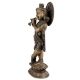 Handmade Brown Brass Standing Murli Krishna Statue With Intricate Design