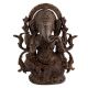 Handmade Brown Brass Sitting Ganesha Statue With Intricate Design