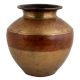 Handmade Antique Brass With Copper Band  Ganga Jamuna Pot