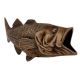 Handmade Brown Brass Fish Statue With Open Mouth And Gills