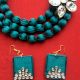 Peacock Green Colour Fabric Neckpiece