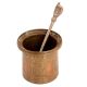 Handcrafted Golden Brown Copper Charnamrit Cup With Spoon