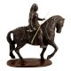 Handmade Black Metal Indian Lady Warrior On Horse Statue