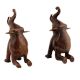 Handmade Brown Brass Elephant Statue Pair