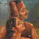 Handmade Multicolored Soni Mahiwal Romantic Theme Canvas Painting