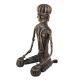 Tribal Man Drummer Statue In Brass