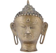 Handmade Brown Brass Buddha Head Statue