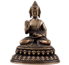 Handmade Brown Brass Buddha Meditation Statue