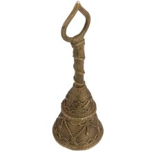 Handmade Brown Brass Engraved Tribal Bell