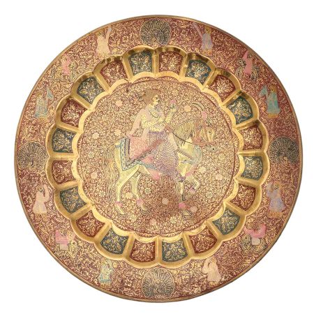 Horse Rider Embellished Decorative Tray For Gifting