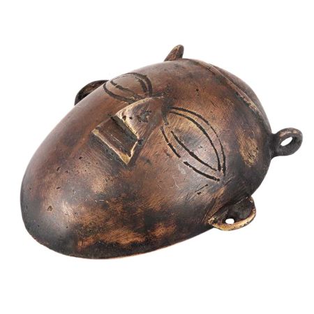 Handmade Brown Brass Ethnic Tribal Face Mask Wall Hanging