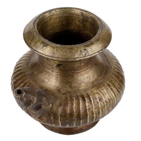 Handmade Brown Brass Water Pot For Storing And Serving Water