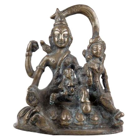 Handmade Blackened Brass Lord Shiv Pariwar Statue