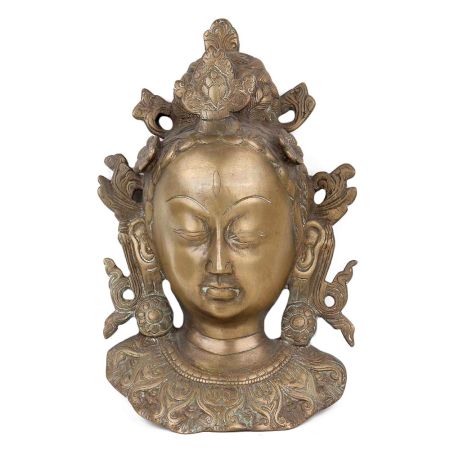 Handmade Golden Brass Lord Shiva Face Wall Hanging