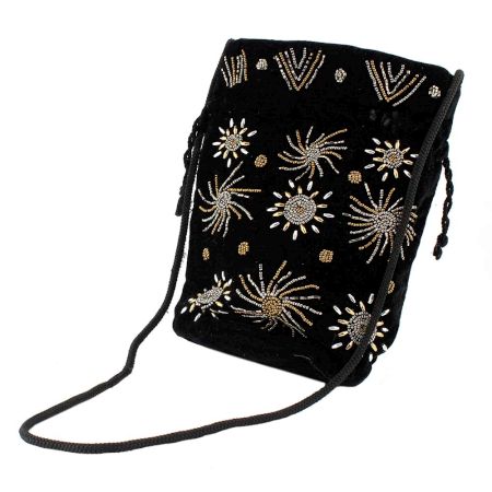 Black Embroidered Potli Bag