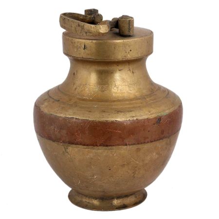 Hand Crafted Brass Ganga Jamuna Kamandal Oil Pot