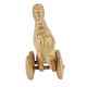 Handmade Golden Brass Hindu Temple Toy Horse Statue On Wheels