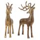 Handmade Golden Brass Standing Deers In Pair