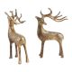 Handmade Golden Brass Standing Deers In Pair