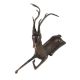 Handmade Brown Brass Sitting Deer Statue