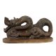 Handmade Brown Brass Sitting Komodo Dragon Statue