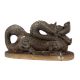 Handmade Brown Brass Sitting Komodo Dragon Statue